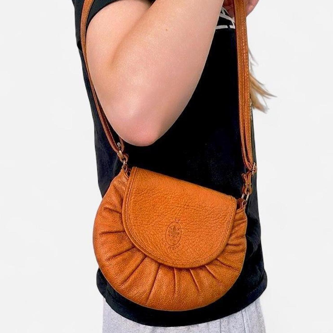 Vintage Italian leather half moon crossbody